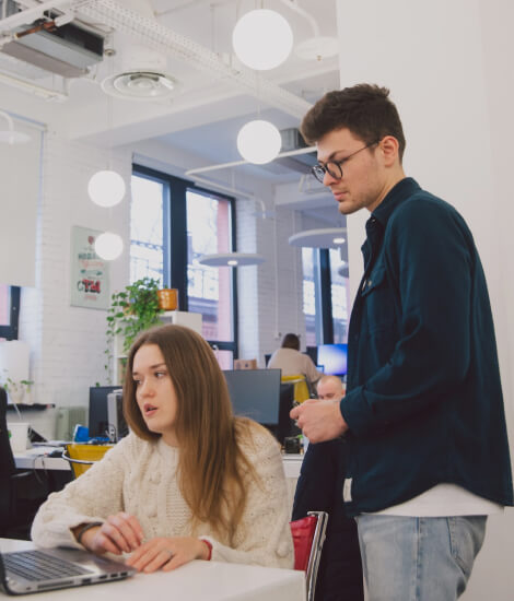 Ambitious young professionals in a modern company